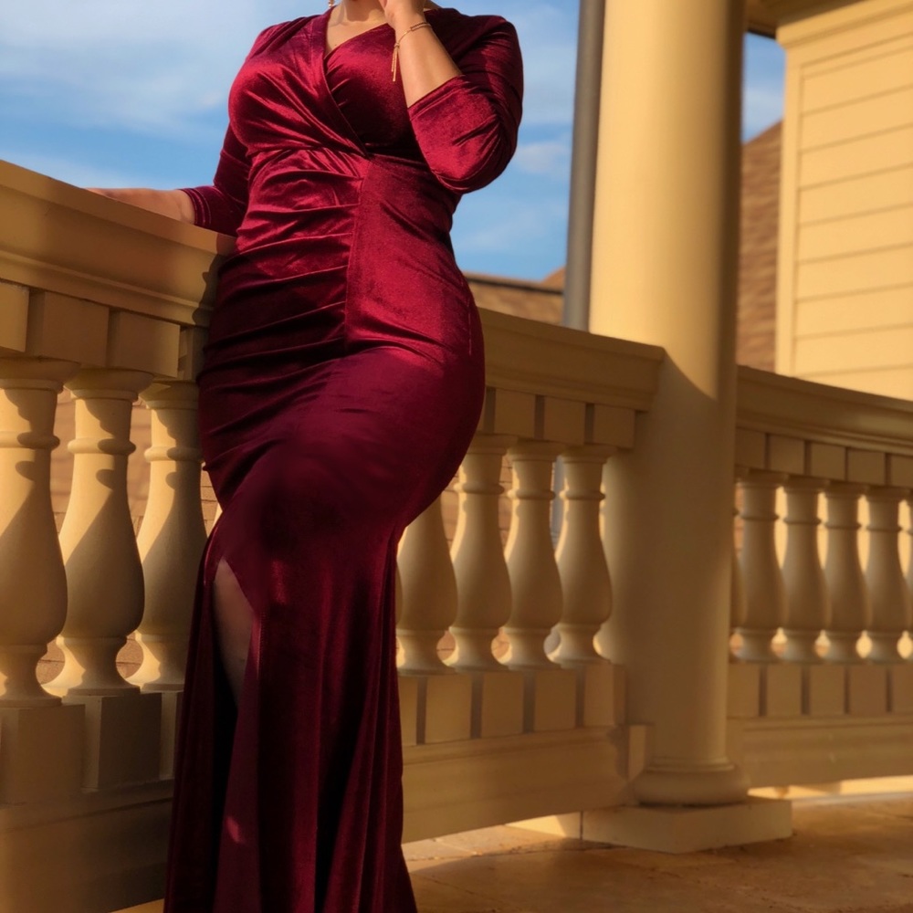 Long formal dress with side slit